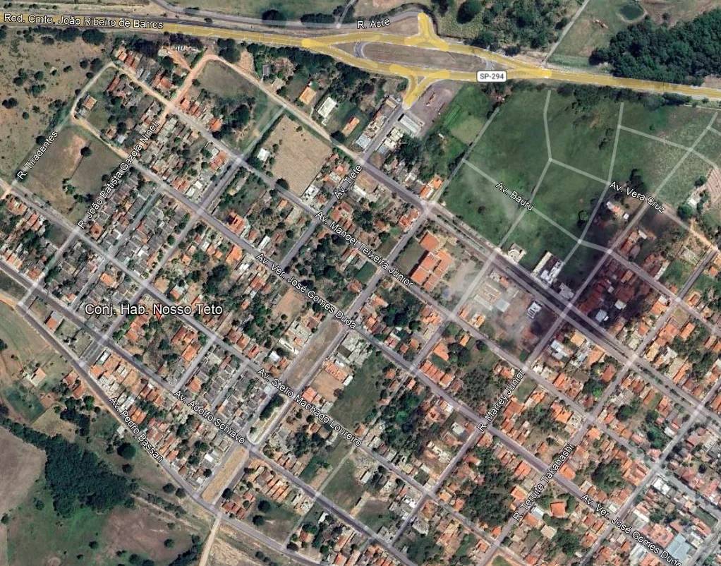 Vista aérea do Conjunto Habitacional Nosso Teto em Bragança Paulista